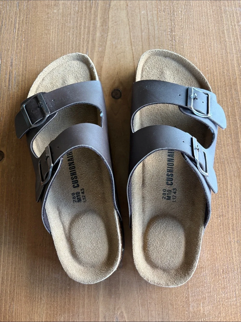 Classic Men’s Double-Buckle Cushionaire Sandals - Brown. Worn once!